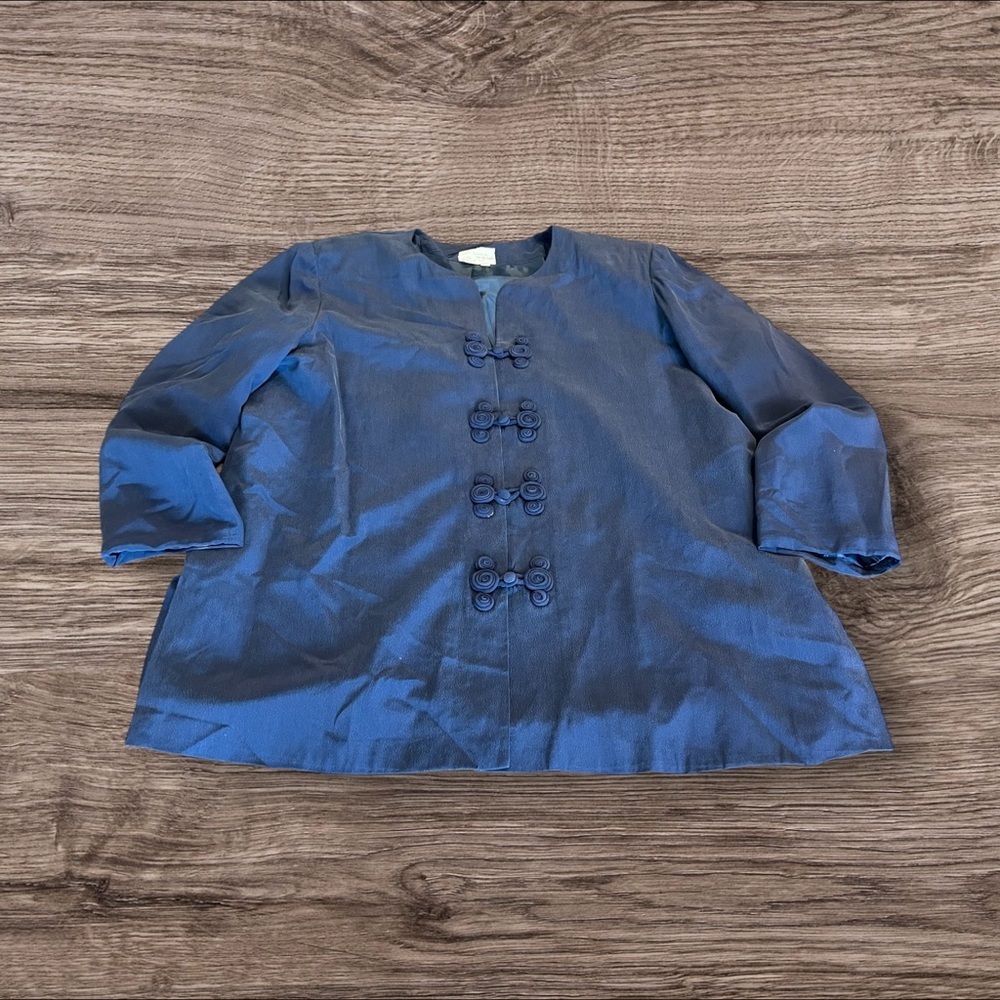 Brownstone Women Navy Blue Silk Jacket Size 18W